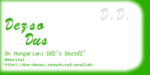 dezso dus business card